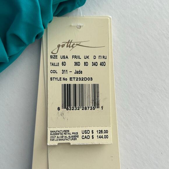 Gottex profile NWT women's D-cup wide strap one piece in color jade size 6D - Picture 4 of 9